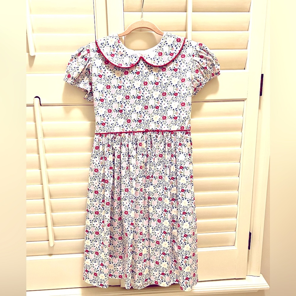 bella bliss Floral Kids Dress - White and Pink